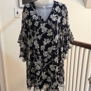 Calvin Klein dark blue and white dress